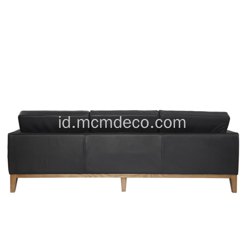 Florence Knoll Leather 3 Seat Sofa Replica